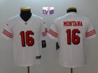 Youth Nike San Francisco 49ers #16 Joe Montana white color Rush Limited Jersey-BD