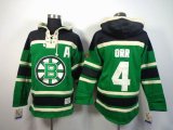 reebok Boston Bruins #4 Bobby Orr green NHL hooded sweatshirt