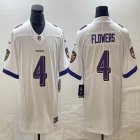 Nike Baltimore Ravens #34 Zay Flowers white Color Rush Limited Jersey