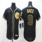 Nike Chicago Cubs #9 Javier Baez black gold Flexbase Authentic Collection Jersey