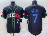 2023 World Cup Mexico #7 Julio Urias black majestic baseball jerseys 92