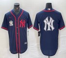 Nike New York Yankees blank blue MLB baseball Jersey Joint name big logo -BD 28