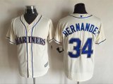 2016 Seattle Mariners 34 Felix Hernandez beige Flexbase Authentic Collection Jersey