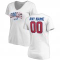 Philadelphia Eagles NFL Pro Line by Fanatics Branded Women's Any Name & Number Banner Wave V-Neck T-Shirt â€“ White