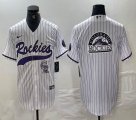 Nike Colorado Rockies blank white majestic baseball jerseys Joint name -BD 05