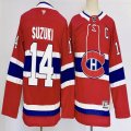 Youth Montreal Canadiens #14 Nick Suzuki red hockey jersey-PD