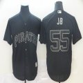 Pittsburgh Pirates #55 JB black majestic mlb baseball jersey Nickname version