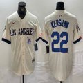 Nike Los Angeles Dodgers #22 Clayton Kershaw beige fashion majestic baseball Jerseys-BD 04