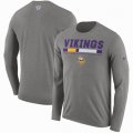 Men's Minnesota Vikings Nike Charcoal Sideline Legend Staff Performance Long Sleeve T-Shirt