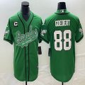 Nike Philadelphia Eagles #88 Dallas Goedert Green baseball jerseys Joint name C patch BD