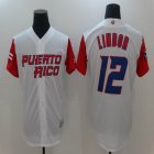 Puerto Rico Baseball 12 Francisco Lindor White Baseball Classic Jersey-BD