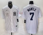 Nike New York Yankees #7 Mickey Mantle white MLB baseball Jersey Joint name -BD 01