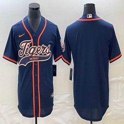 Nike Detroit Tigers blank blue Majestic baseball jerseys Joint name-BD 02