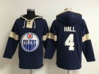 Edmonton Oilers 4# Taylor Hall Blue Ice Hockey Hooded Sweatshirt