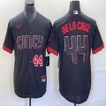 Nike Cincinnati Reds #44 Elly De La Cruz black majestic baseball jerseys -BD 01