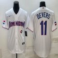 2023 World Cup Dominican Republic's #11 Will Devers white majestic baseball jerseys 05