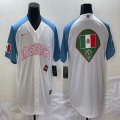 2023 World Cup Mexico blank white skyblue majestic baseball jerseys 13