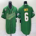 Nike Eagles #6 DeVonta Smith green baseball jerseys Joint name C patch-BD