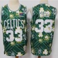 Boston Celtics #33 Larry Bird throwback green nba basketball jersey-S8