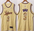 Nike Los Angeles Lakers #3 Anthony Davis yellow nba basketball jersey-XD