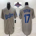 2024 World Series Champions Los Angeles Dodgers #17 Shohei Ohtani Nike gray majestic baseball Jersey 01