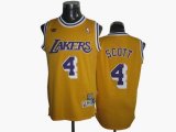 Byron Scott Los Angeles Lakers 4 Yellow Basketball Jersey