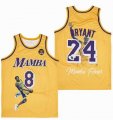 MAMBA #8 and #24 Kobe Bryant yellow NBA jerseys -SG