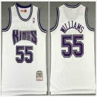 Sacramento Kings #55 Jason Williams throwback white nba jersey-XD