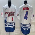 Puerto Rico Baseball #4 Yadier Molina White 2023 World Baseball Classic Replica Player Jersey 05