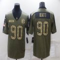 Nike Pittsburgh Steelers #90 T. J. Watt green 2021 Salute to Service Limited Jersey 01