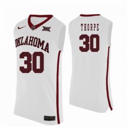 Custom Oklahoma Sooners #30 Marshall Thorpe College Basketball Jersey - white