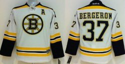 Youth Boston Bruins 37 Patrice Bergeron White nhl hockey Jersey A patch