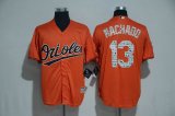 2017 Baltimore Orioles #13 Manny Machado orange Majestic baseball jerseys