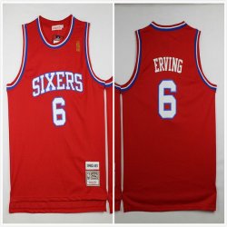 Philadelphia 76ers #6 Julius Erving red basketball jersey