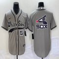 Nike Chicago White Sox blank gray majestic baseball jersey big logo Joint name -BD