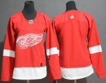 Women Adidas Detroit Red Wings blank red hockey jersey