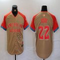 American League #22 Juan Soto Nike Cream 2024 MLB All-Star Game Limited Player Jersey 02