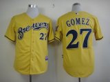 Milwaukee Brewers GOMEZ 27 yellow baseball Jersey