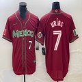 2023 World Cup Mexico #7 Julio Urias red majestic baseball jerseys 86