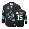 San Jose Sharks #15 Dany Heatley Black Jersey