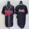 Nike Atlanta Braves blank black majestic baseball MLB Jerseys Joint name -BD 01