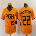 Youth Nike Pittsburgh Pirates #22 Andrew McCutchen Yellow MLB baseball Jerseys city version 03