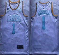 Nike NBA Los Angeles Lakers #1 Russell white nba basketball Jersey-XD