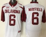 Customized Oklahoma Sooners #6 Baker Mayfield white Youth College Football Jersey