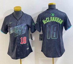 Women Nike Tampa Bay Rays #18 Shane McClanahan black majestic baseball jersey city version 04