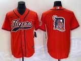 Nike Detroit Tigers blank orange Majestic baseball jerseys Joint name-BD 01