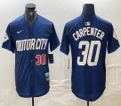 Nike Detroit Tigers #30 Kerry Carpenter blue Majestic baseball jerseys city version 01