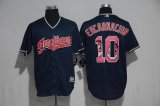 2017 Cleveland Indians #10 Edwin Encarnacion dark blue Majestic baseball jerseys