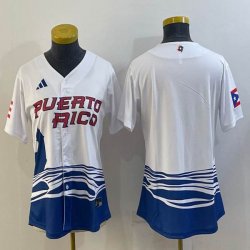 Women Puerto Rico Baseball blank White 2023 World Baseball Classic Replica Player Jersey