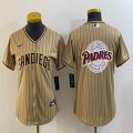 Youth Nike San Diego Padres blank beige majestic baseball jerseys big logo 01